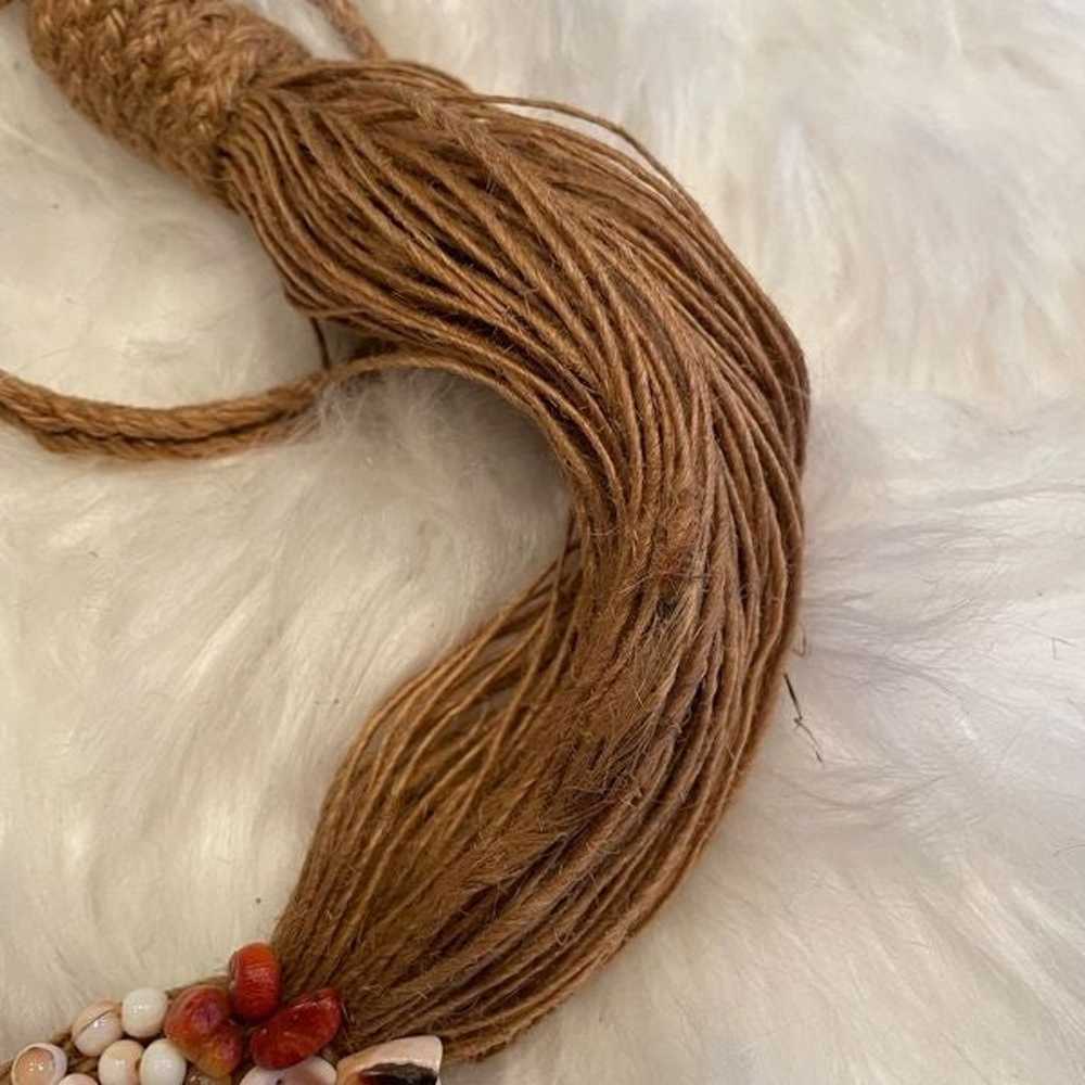 Vintage Seashell tweed belt size medium (32.5") - image 5