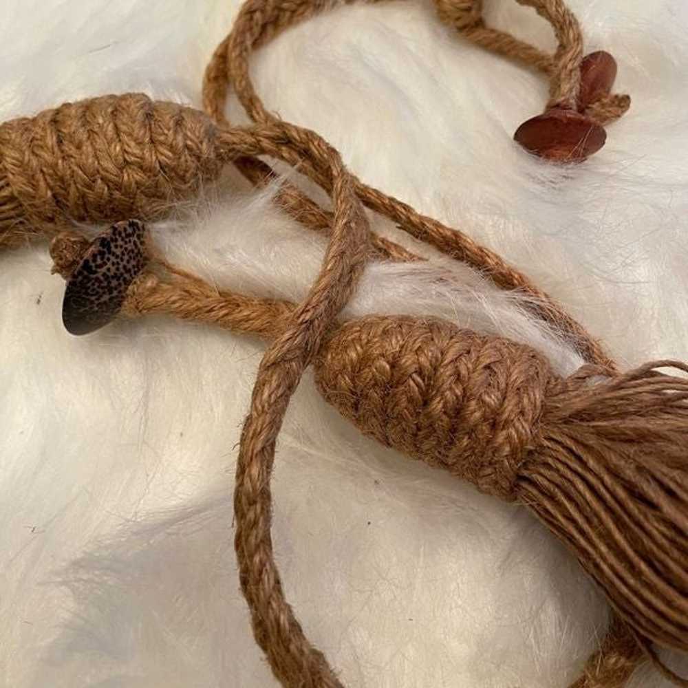 Vintage Seashell tweed belt size medium (32.5") - image 8