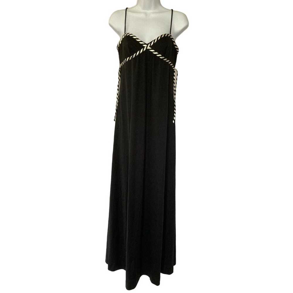 Vintage 70s Disco Maxi Prom Stunning Black and Wh… - image 2