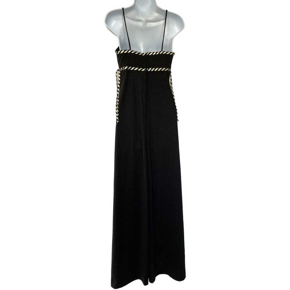 Vintage 70s Disco Maxi Prom Stunning Black and Wh… - image 5