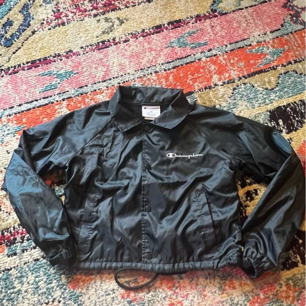 Champion Black Cropped windbreaker Jacket size XS - image 1