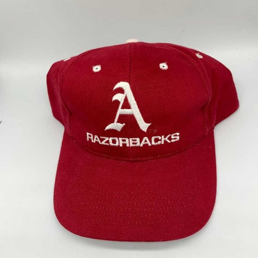 Vintage Arkansas Razorbacks NCAA Headmaster Hat S… - image 1