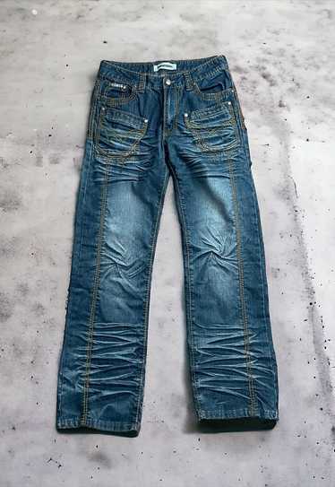 Vintage Mens Baggy Structured Denim Jeans - image 1