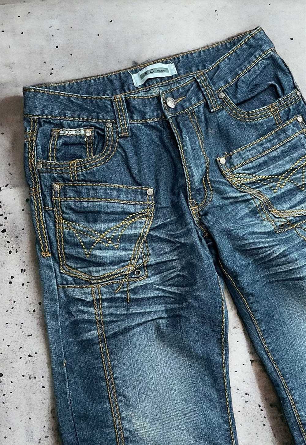 Vintage Mens Baggy Structured Denim Jeans - image 3