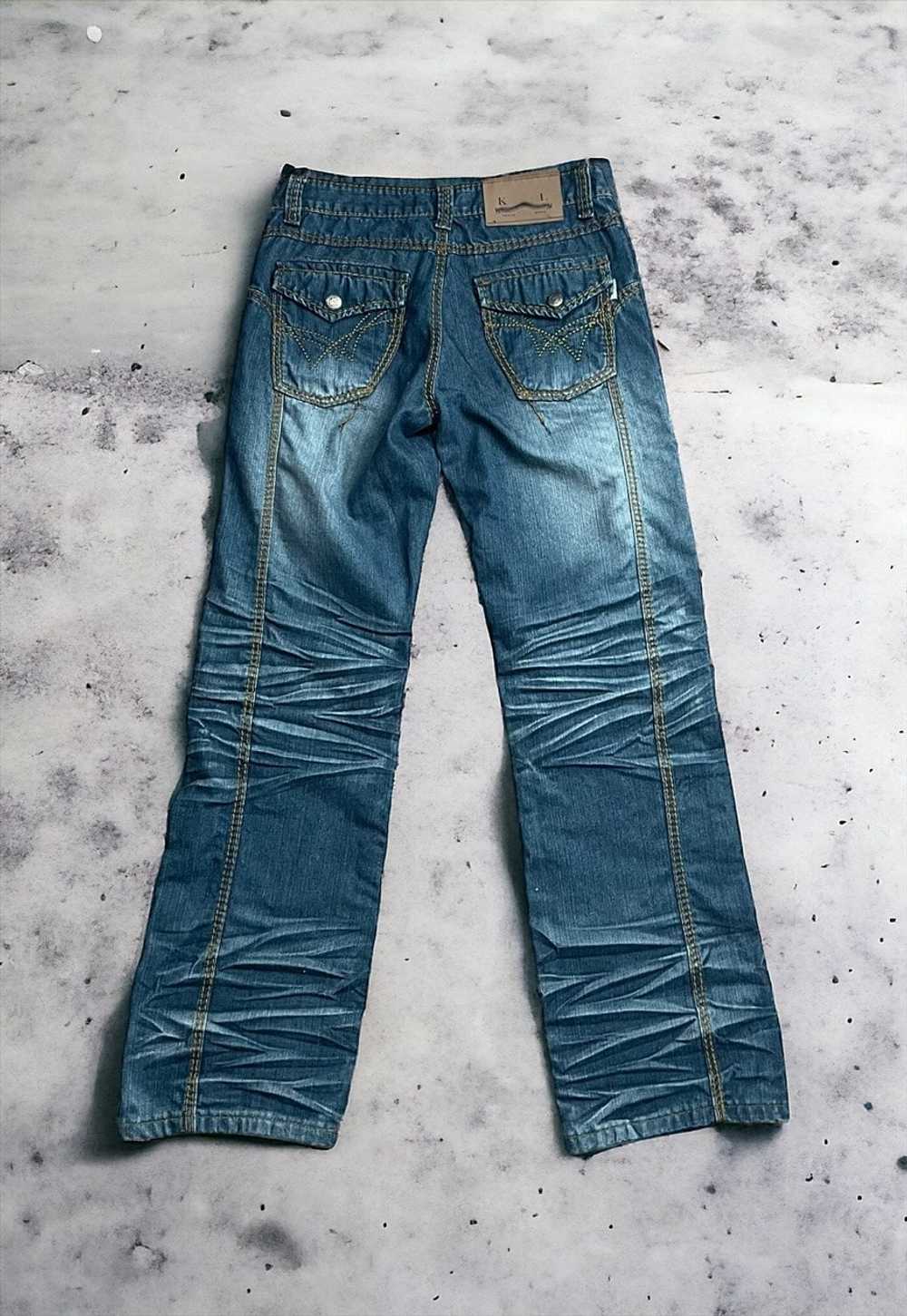 Vintage Mens Baggy Structured Denim Jeans - image 4