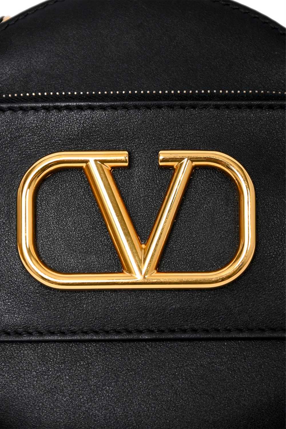 Valentino Black Leather Round V-Logo Crossbody Bag - image 10