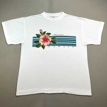 Vintage Hawaii T-Shirt Adult Large White Aloha Na… - image 1