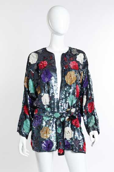 SISTERMAX Sequin Flower Jacket