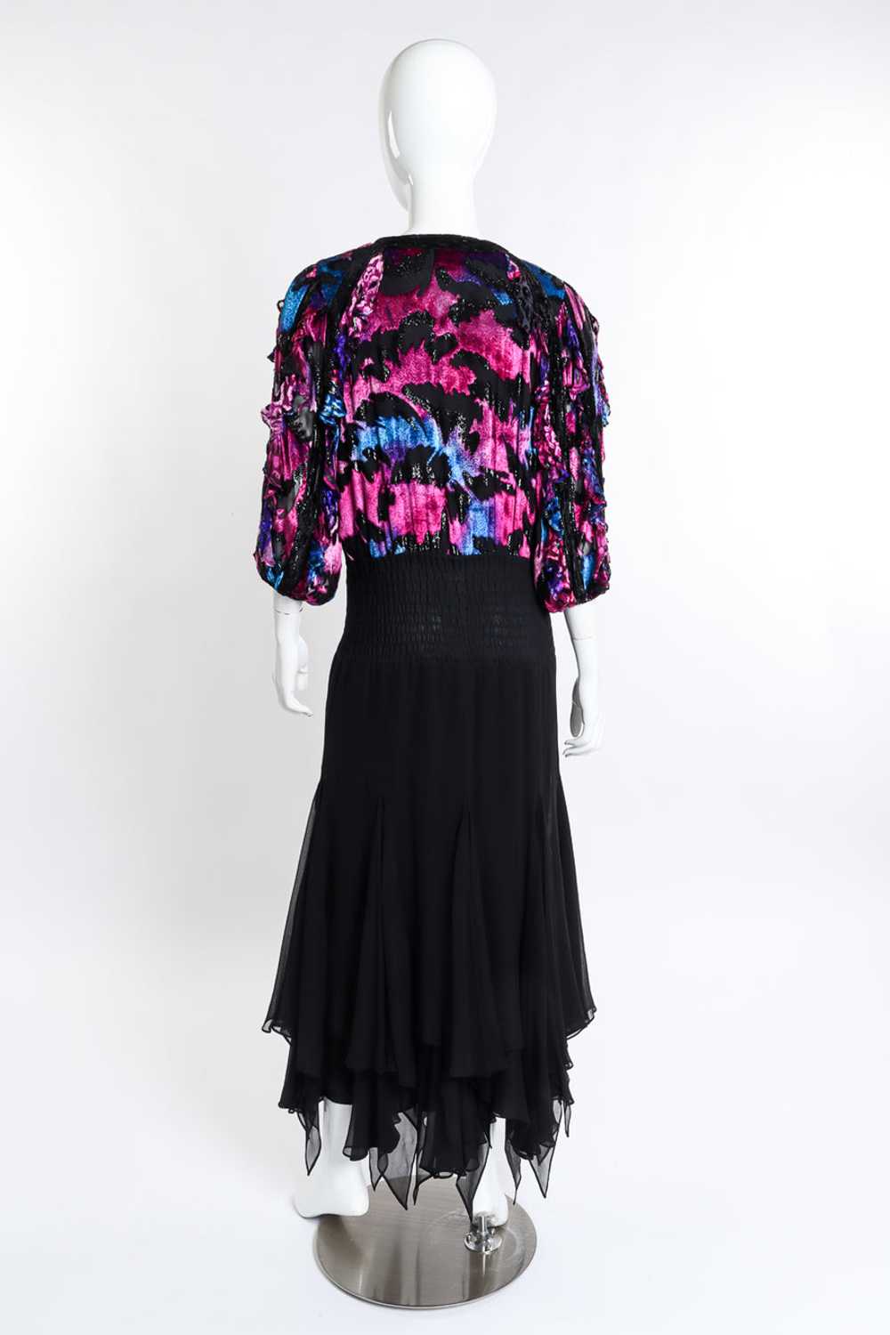 DIANE FREIS Shirred Velvet Burnout Dress - image 3