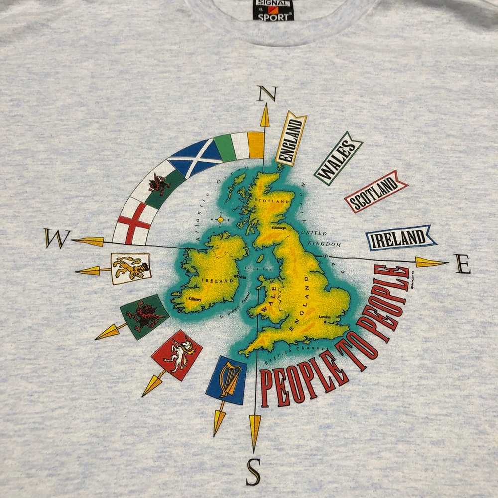 Vintage 90s United Kingdom Map Single Stitch T-Sh… - image 3