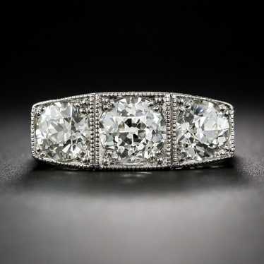 Art Deco Three-Stone Diamond Ring - image 1
