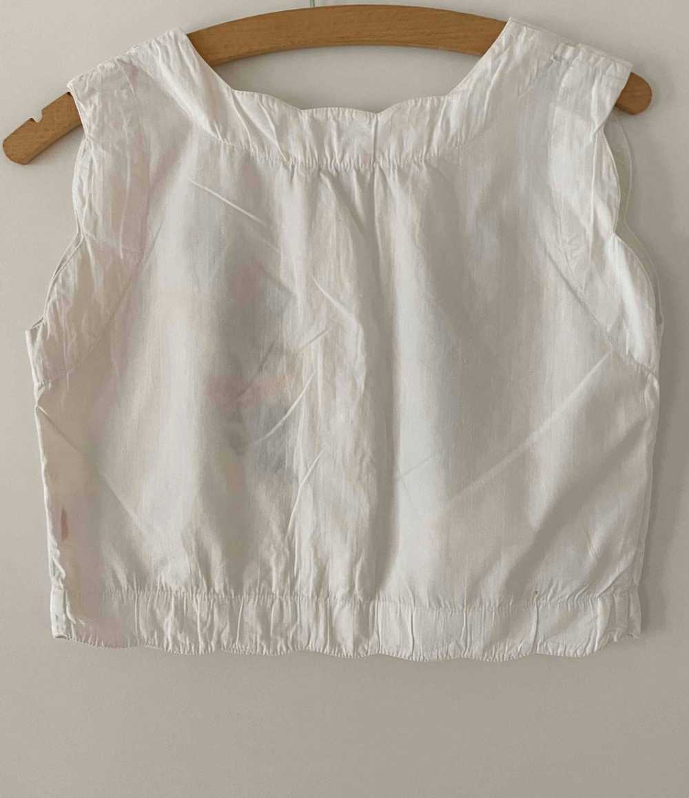 Cotton top - Top embroidered flowers Tank top / C… - image 5