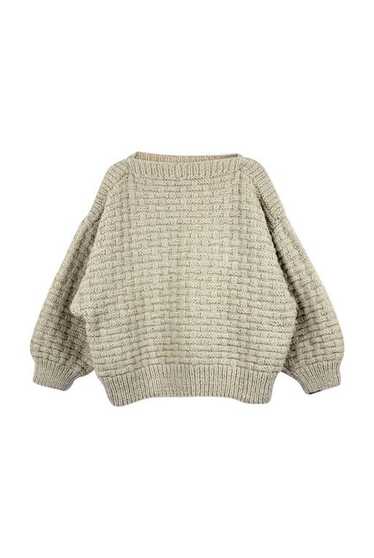 Knitted sweater - Handmade beige sweater In wool a