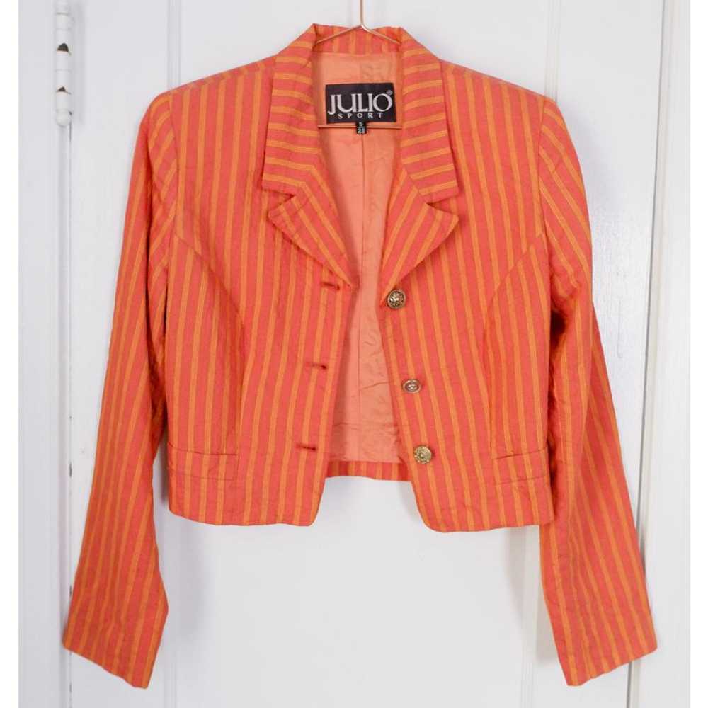 Julio Sport 90s orange striped cropped jacket (XS) - image 2