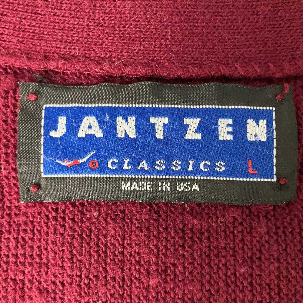 Vintage 1990s Jantzen Made in USA Maroon Cardigan - image 3
