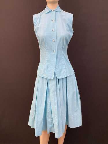 50s Powder Blue Top And Skirt Set