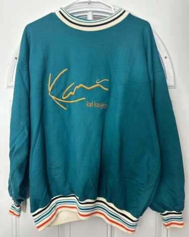 KARL KANI◆Small Signature Striped Crew Sweatshirt [Green] Crew Neck Karl Kani Small Signature Crew KARL KANI◇Small
