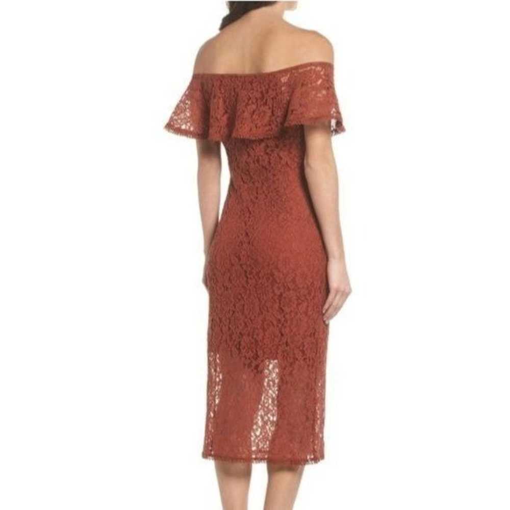 NSR Lace off shoulder midi dress cinnabar med - image 2