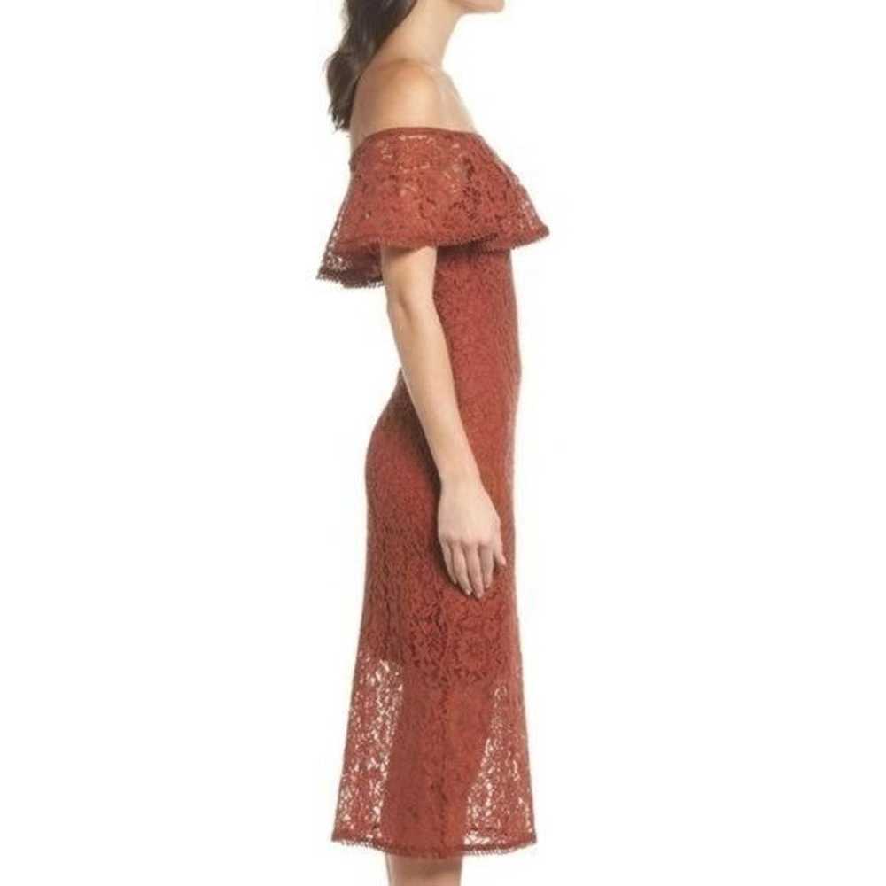 NSR Lace off shoulder midi dress cinnabar med - image 3