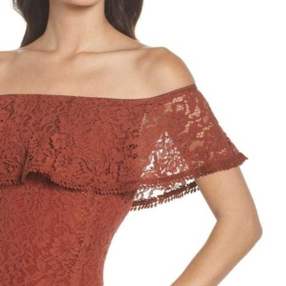 NSR Lace off shoulder midi dress cinnabar med - image 4