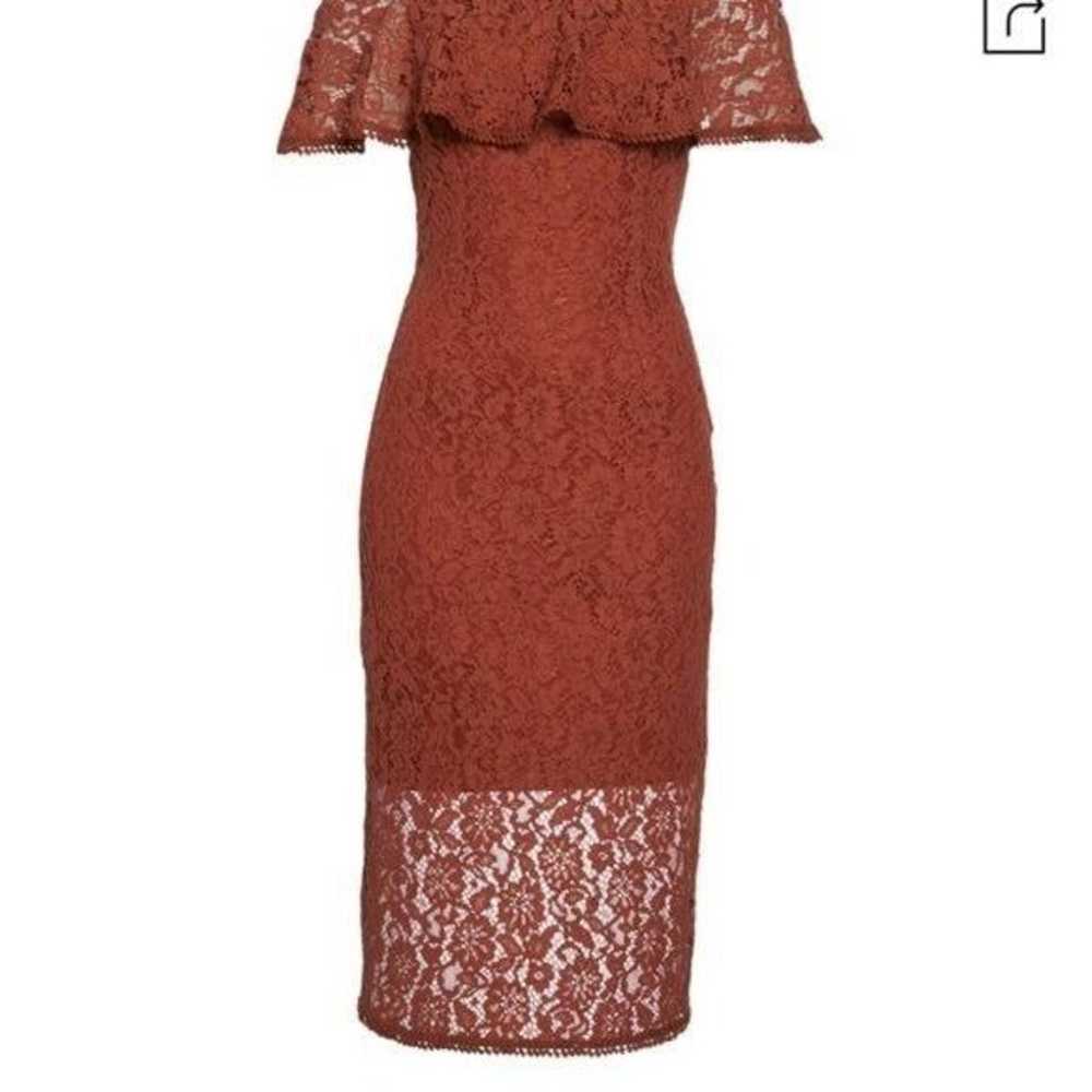 NSR Lace off shoulder midi dress cinnabar med - image 5