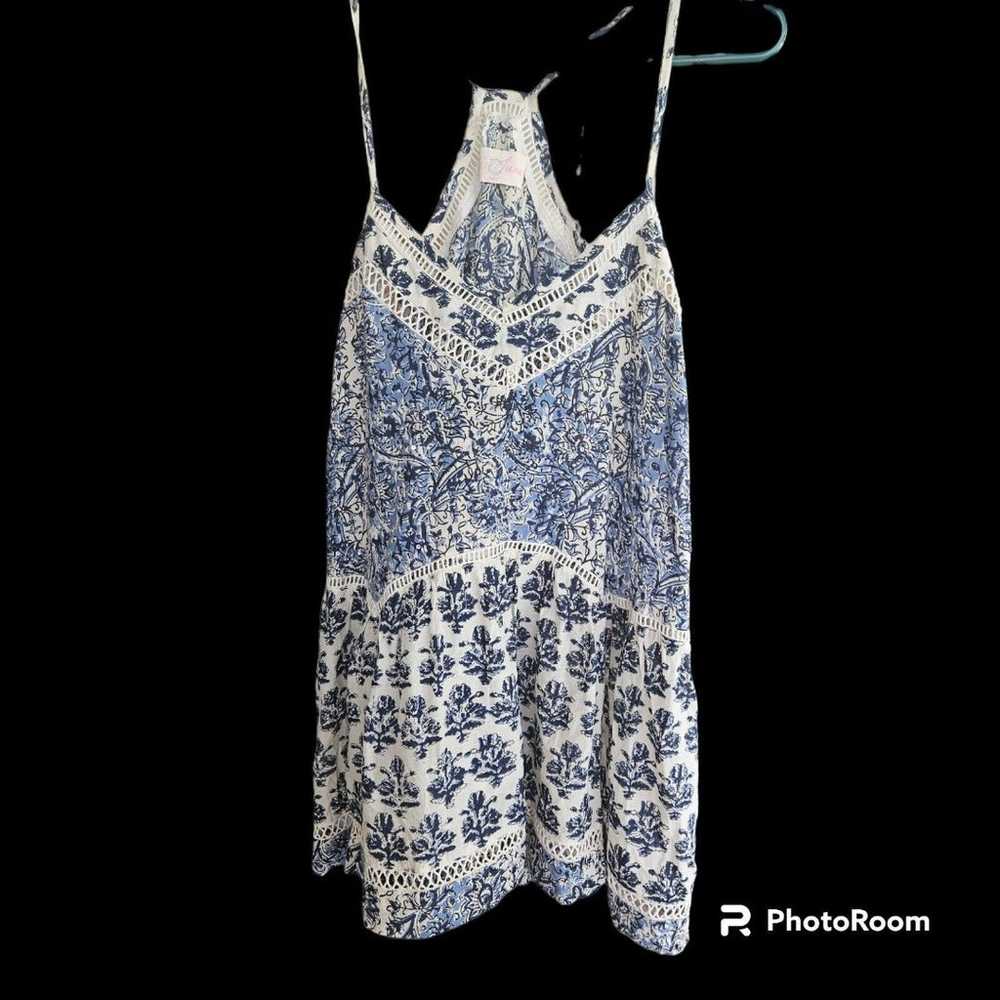Miss June Paris | Floral Blue Mini Dress Size: M - image 2