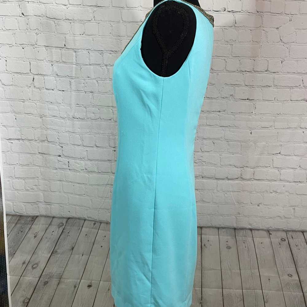 Lilly Pulitzer Cutout Shift Dress Aqua Blue With … - image 4