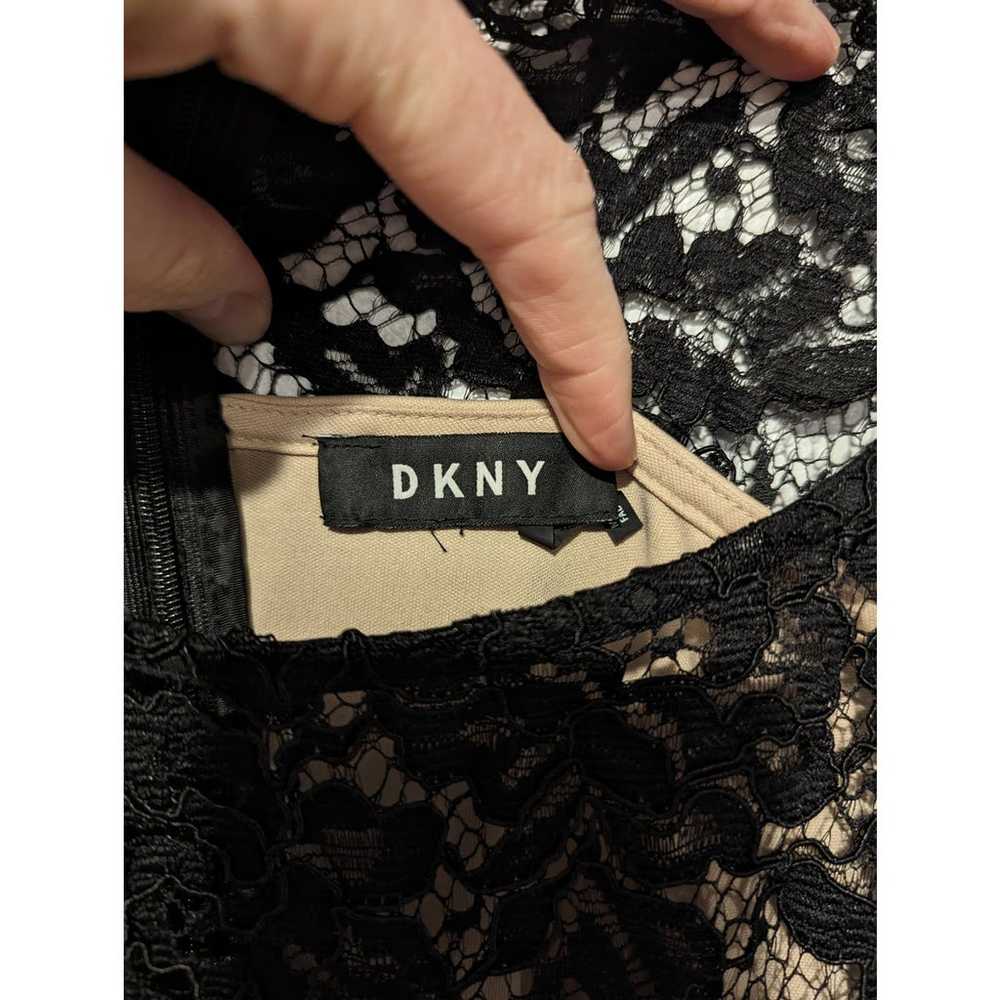 DKNY Black Lace Bell Sleeve Sheath Dress - image 5
