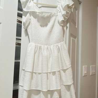 Express white ruffle dress