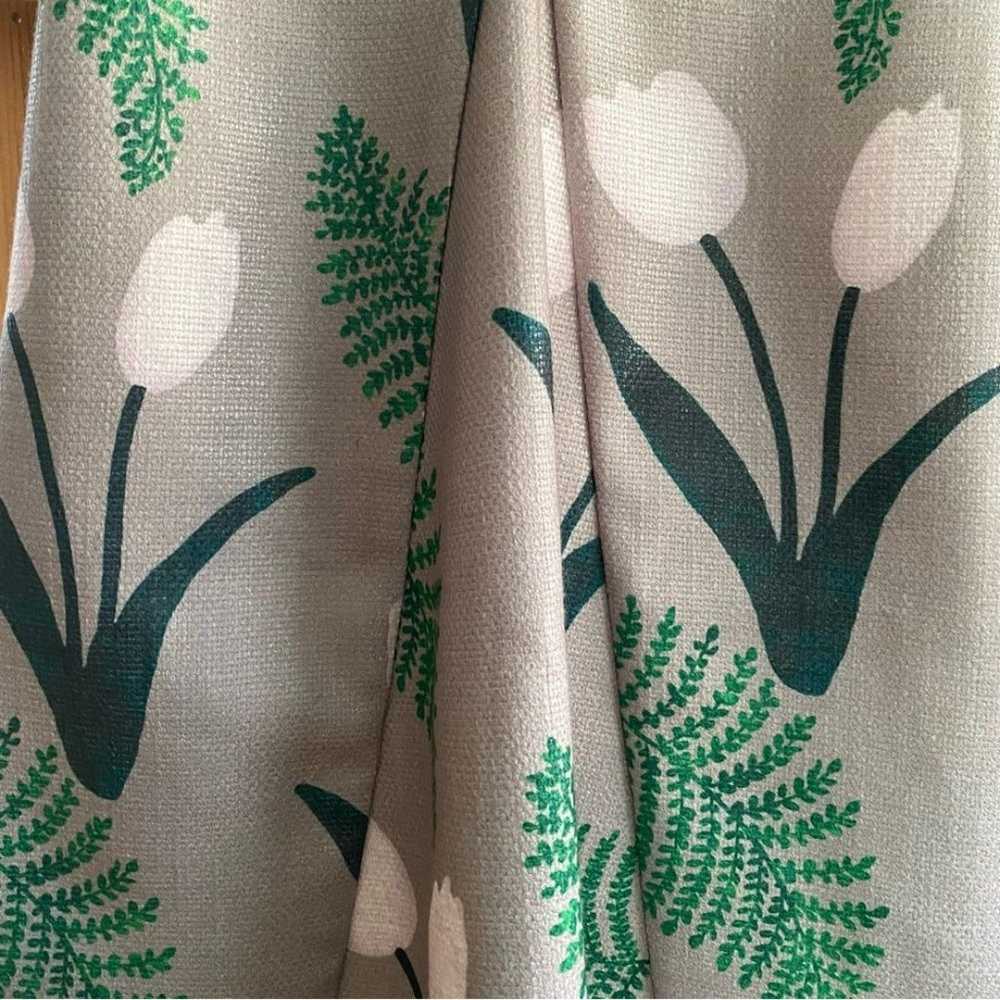 SUNO Gray White Green Tulip Floral Leaf Print Fit… - image 7