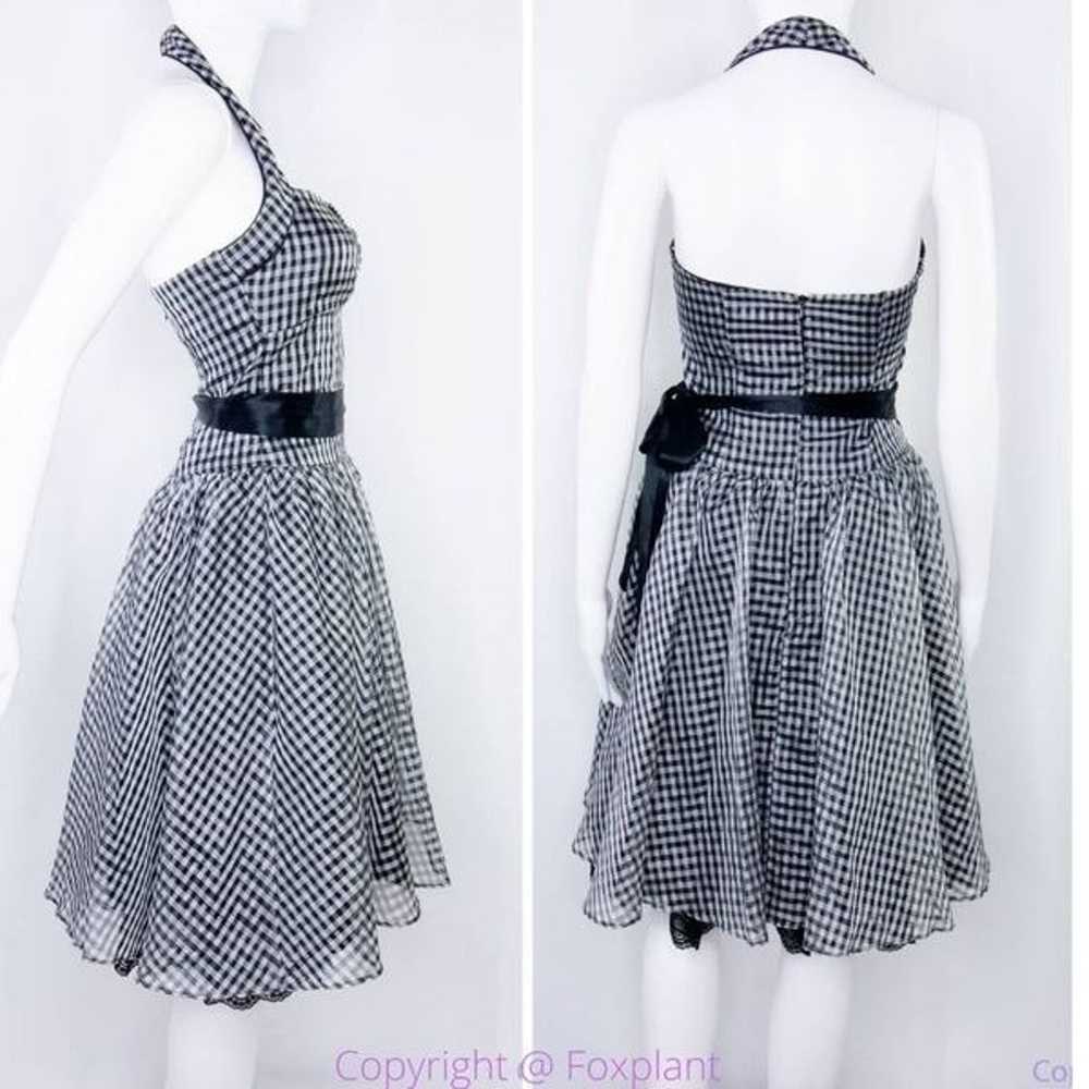 Vintage City Triangles black and white halter fit… - image 2