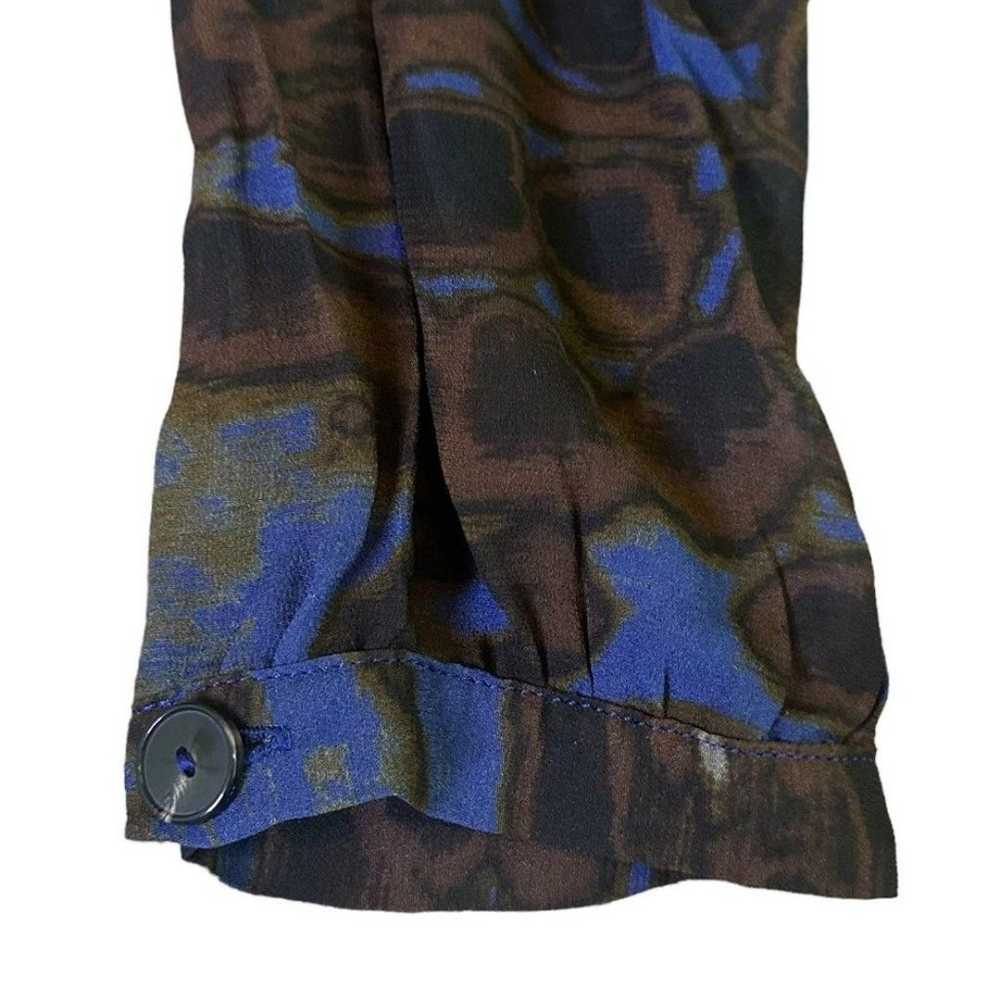 Massimo Dutti Blue Brown Print Maxi Dress w/ Belt… - image 8