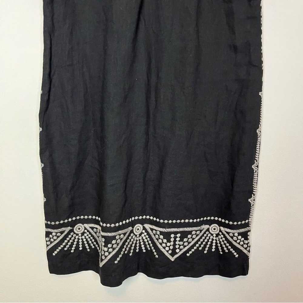 Johnny Was Black White Embroidered Tunic Linen Dr… - image 2
