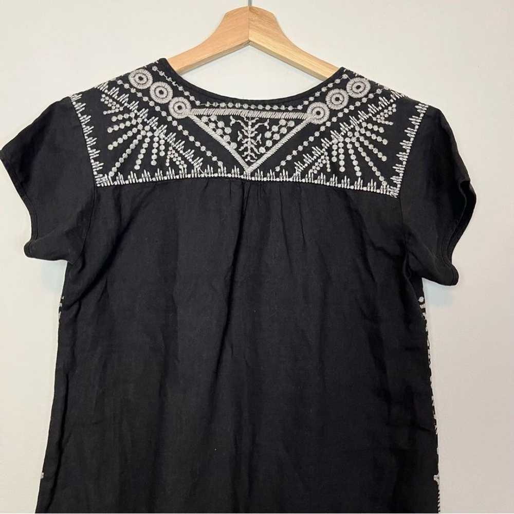 Johnny Was Black White Embroidered Tunic Linen Dr… - image 3