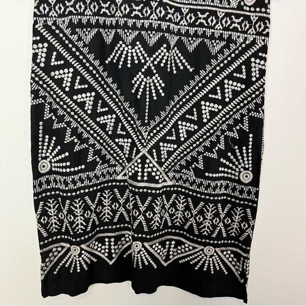 Johnny Was Black White Embroidered Tunic Linen Dr… - image 7