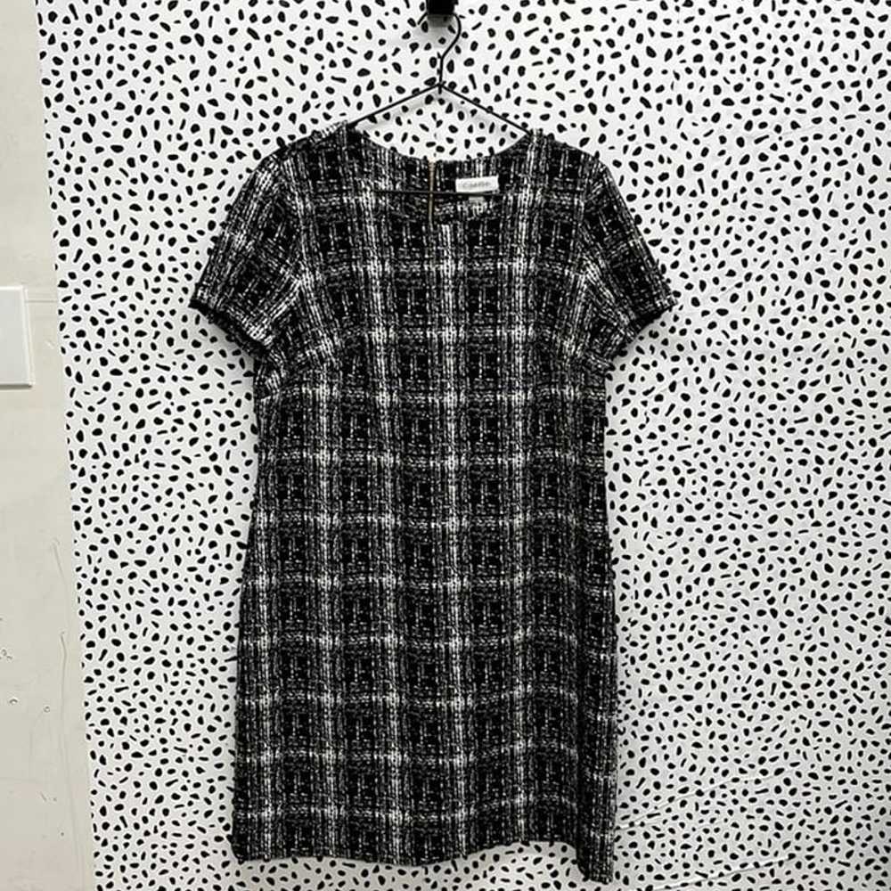 Plaid Black & White Shift Dress - image 1