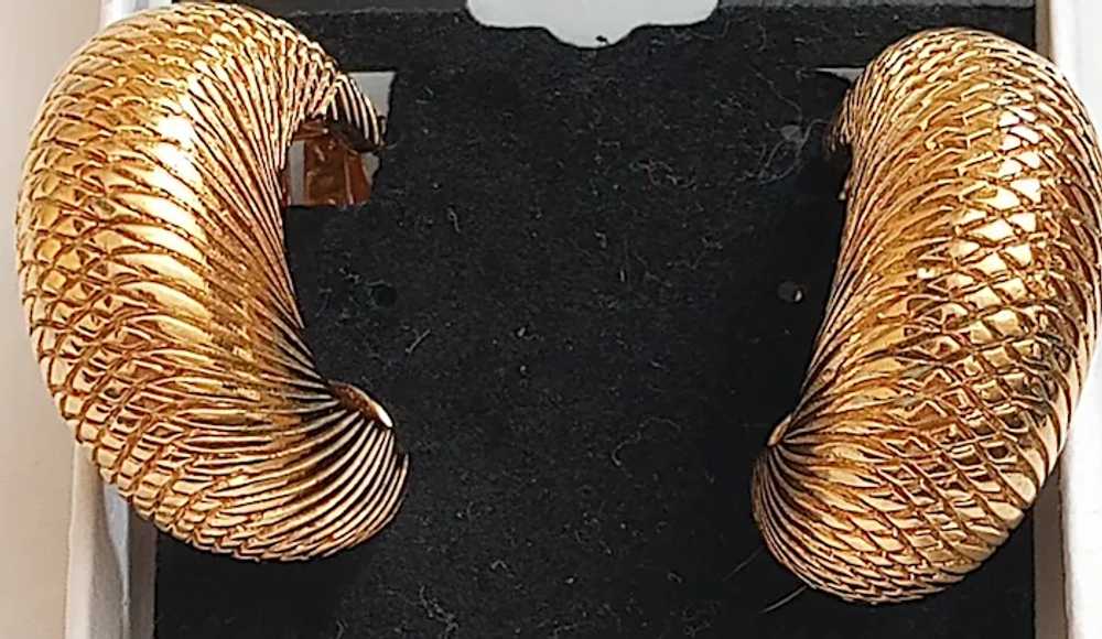 Vintage St John Gold Tone Clip Earrings, Quality,… - image 3