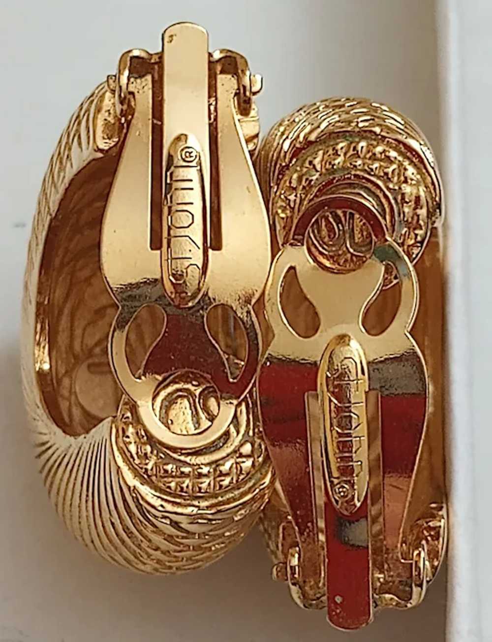 Vintage St John Gold Tone Clip Earrings, Quality,… - image 4