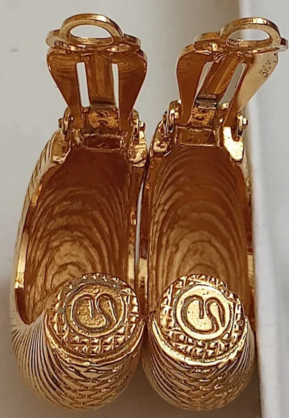 Vintage St John Gold Tone Clip Earrings, Quality,… - image 5