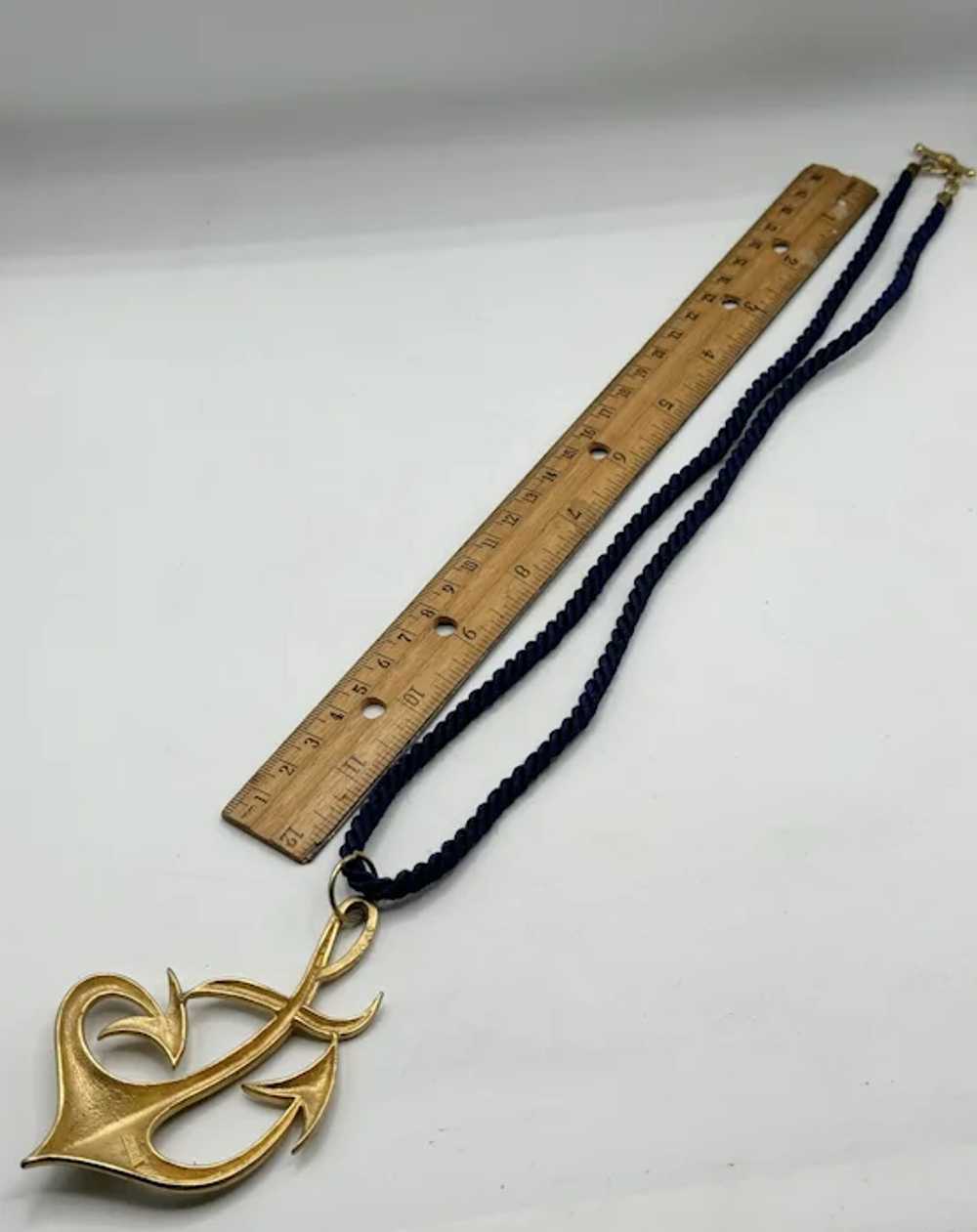 Vintage MJent Enamel Anchor Rope Necklace - image 6