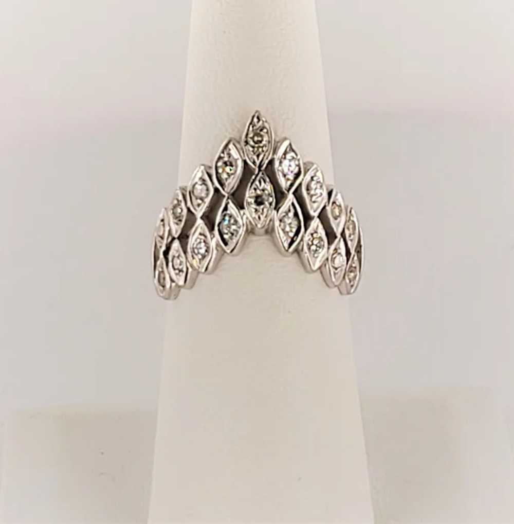 14K White Gold ring with Diamonds .60ct Size 7.5 - image 2