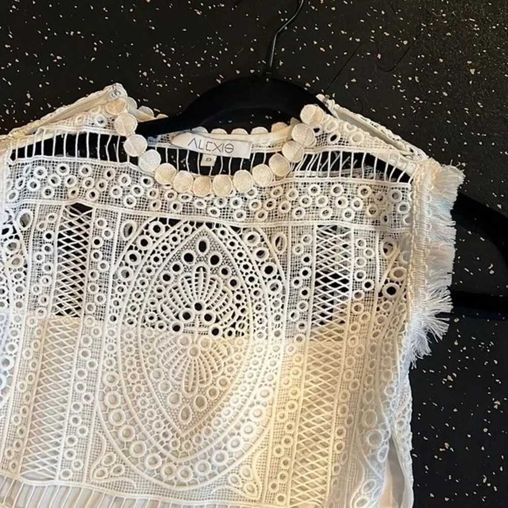 New Alexis Sage Guipure Lace Mini Dress - image 4