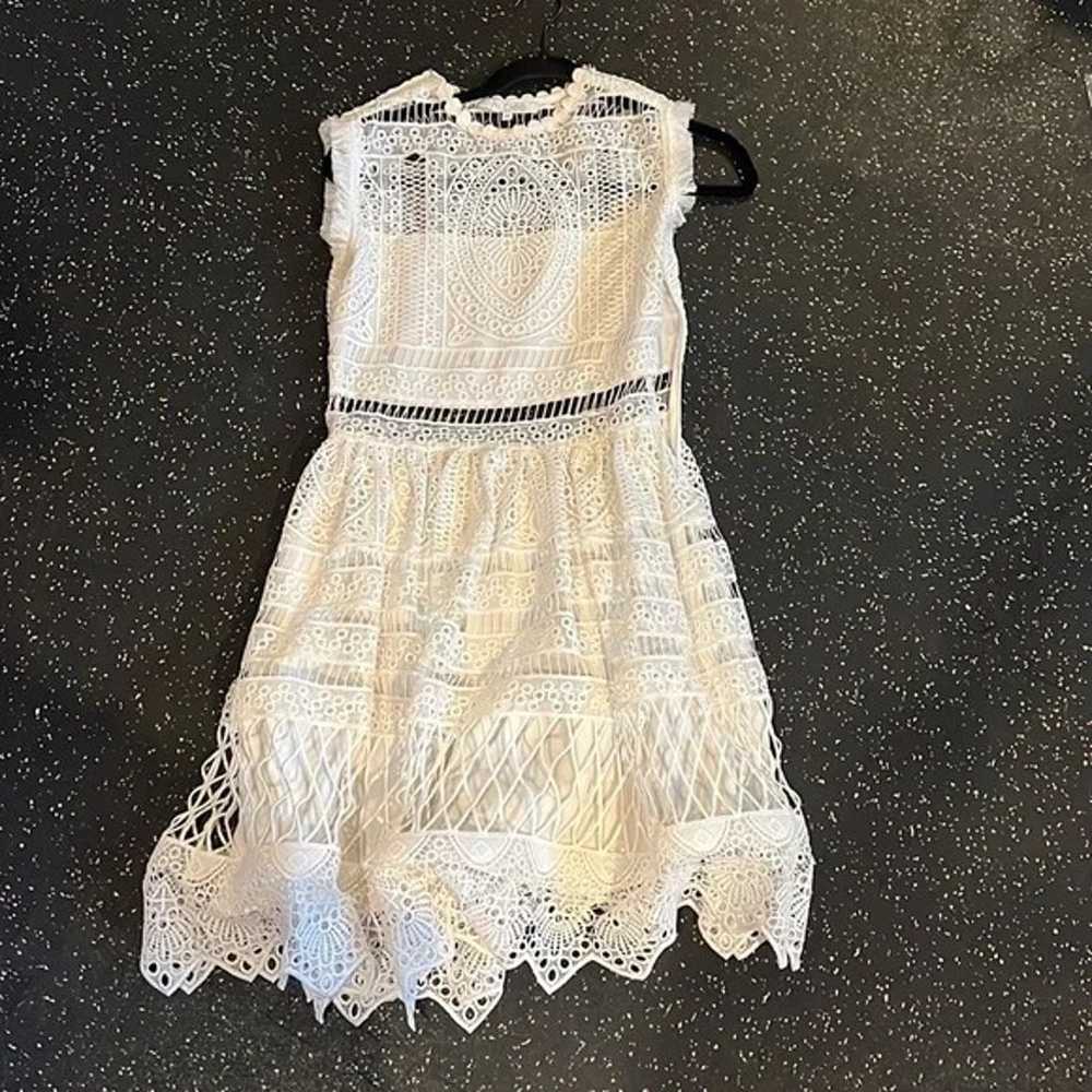 New Alexis Sage Guipure Lace Mini Dress - image 5