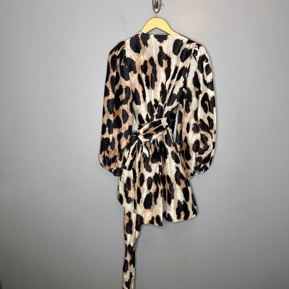 Ganni Silk Linen wrap dress in maxi leopard - image 10