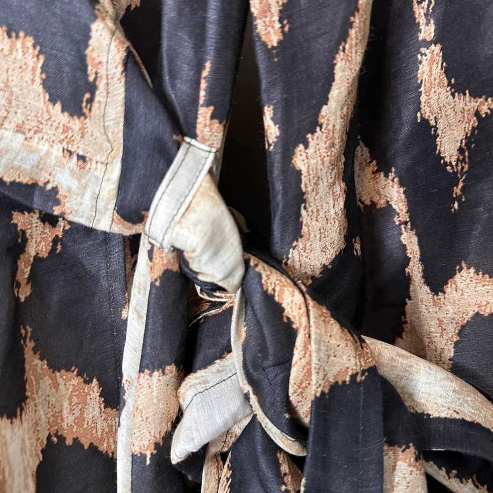 Ganni Silk Linen wrap dress in maxi leopard - image 2