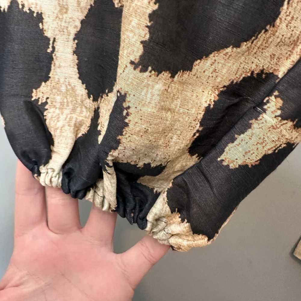 Ganni Silk Linen wrap dress in maxi leopard - image 5