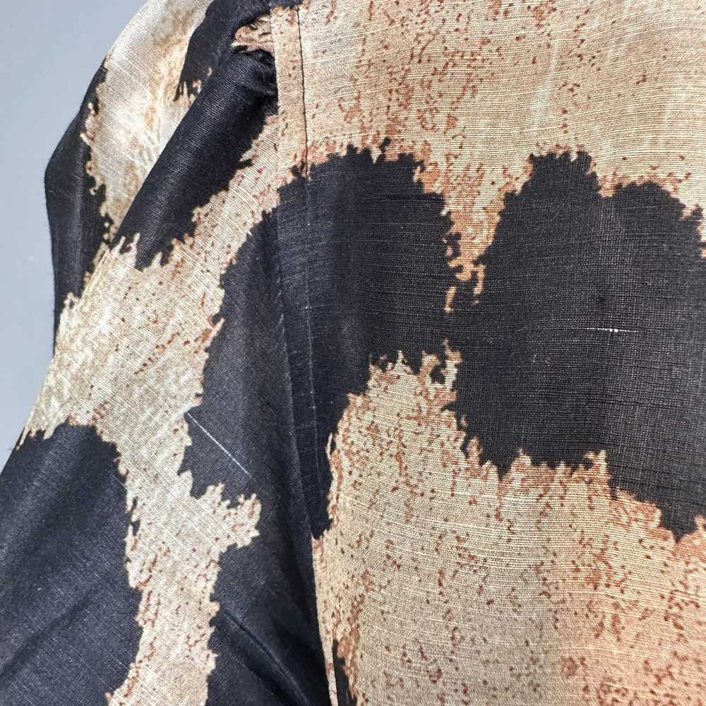 Ganni Silk Linen wrap dress in maxi leopard - image 6