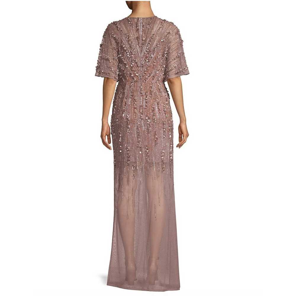 Aidan Mattox Embroidered V-Neck Gown - image 3