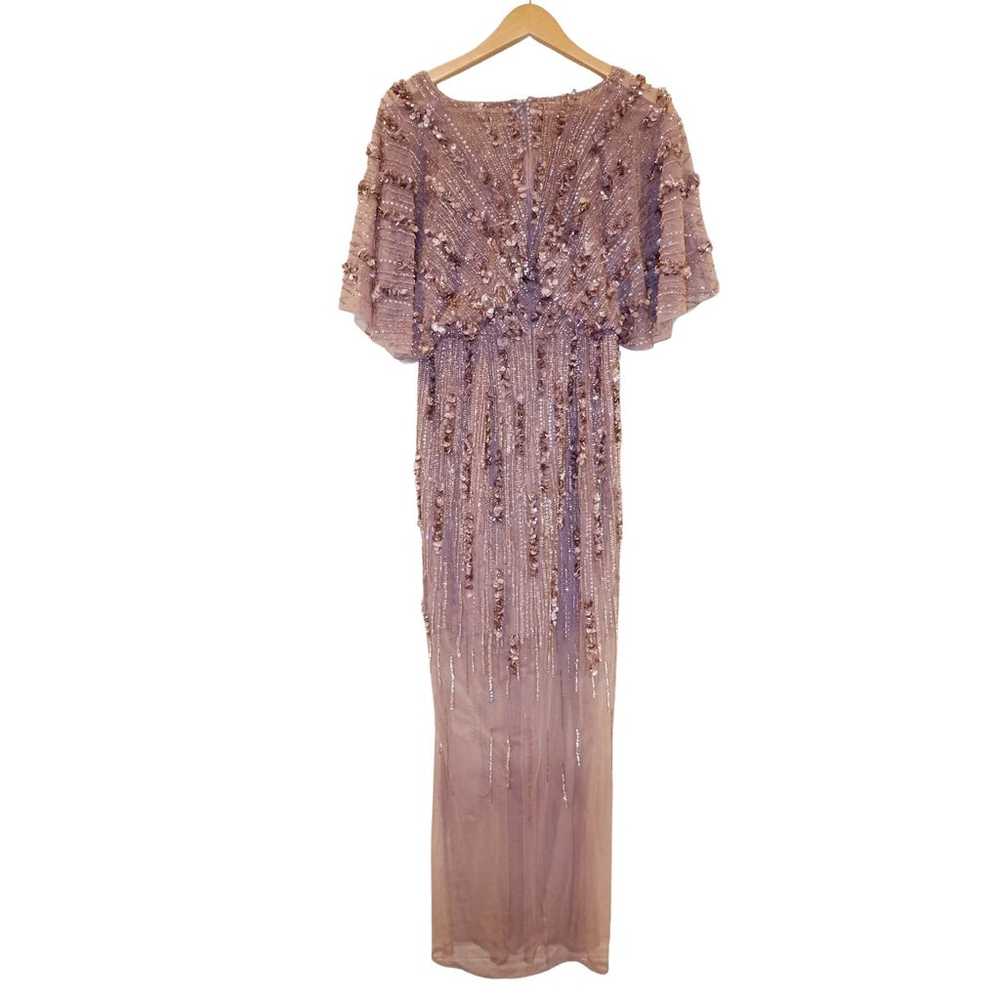 Aidan Mattox Embroidered V-Neck Gown - image 7