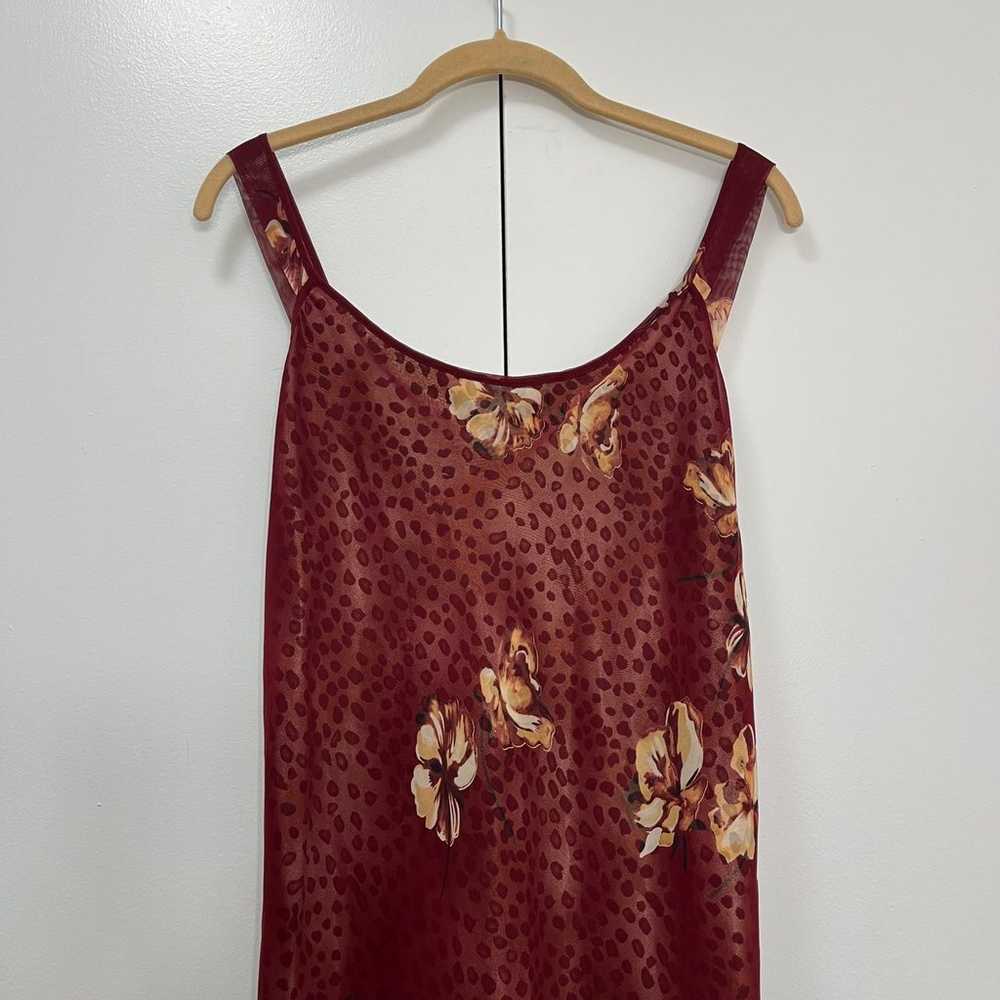 Vintage Valentino floral cheetah slip dress - image 2